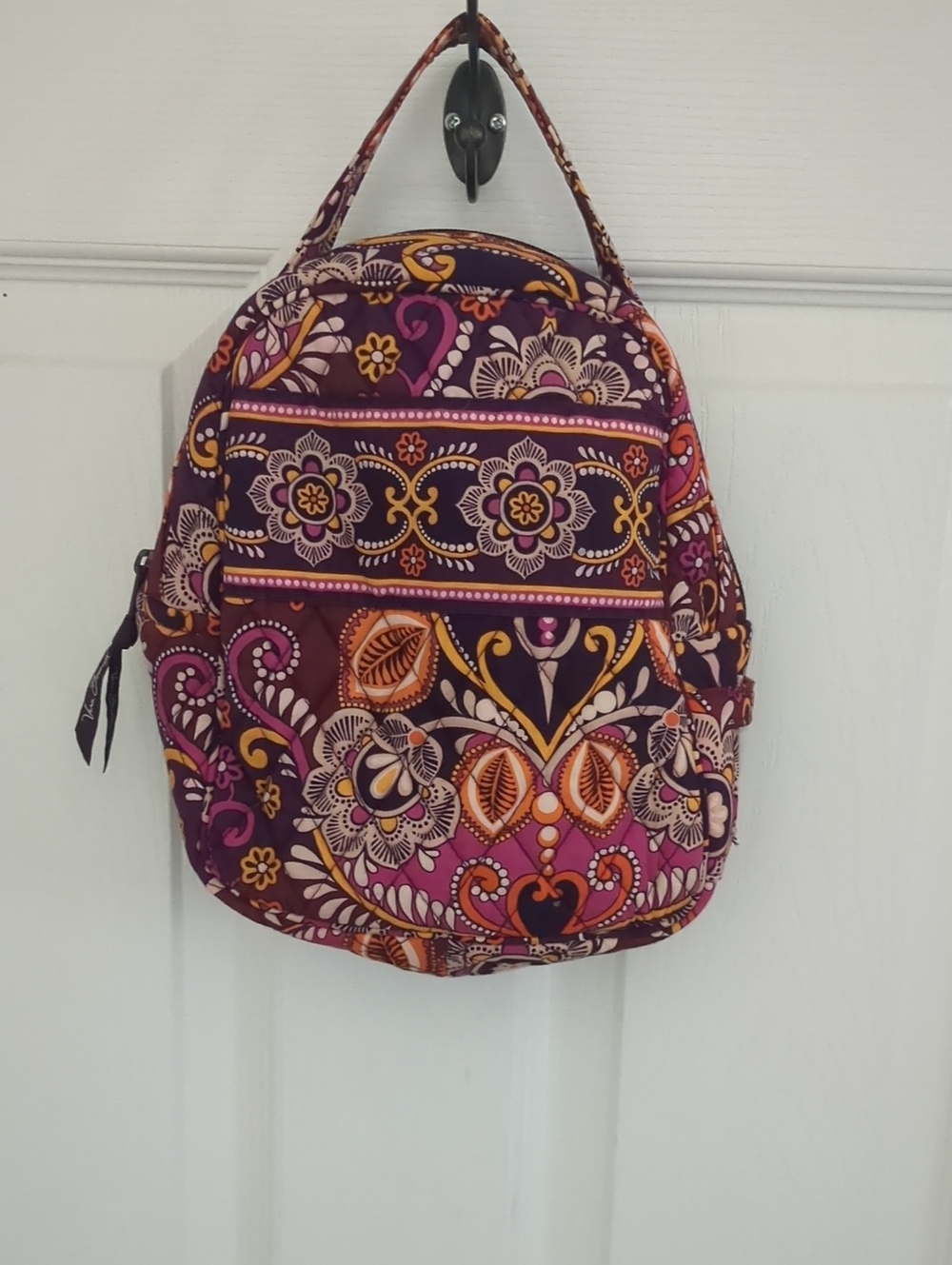 Vintage Vera Bradley Purple Paisley Quilted Insulated Bag "Safari Sunset"
